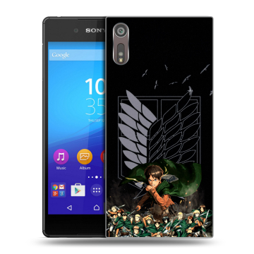 Пластиковый чехол на Sony Xperia XZ с принтом Атака титанов