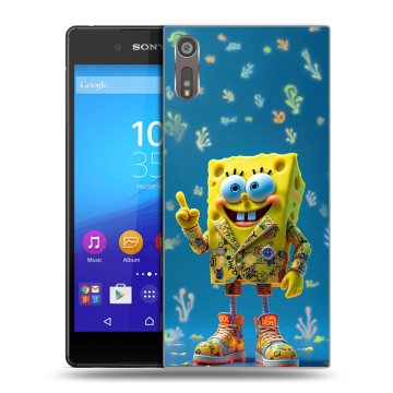 Пластиковый чехол на Sony Xperia XZ с принтом Спанч боб Спанчбоб Пластиковый чехол на Sony Xperia XZ с принтом Спанч боб Спанчбоб