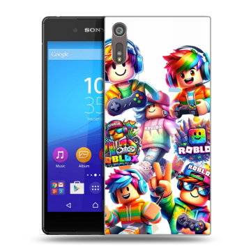 Пластиковый чехол на Sony Xperia XZ с принтом Roblox Роблокс