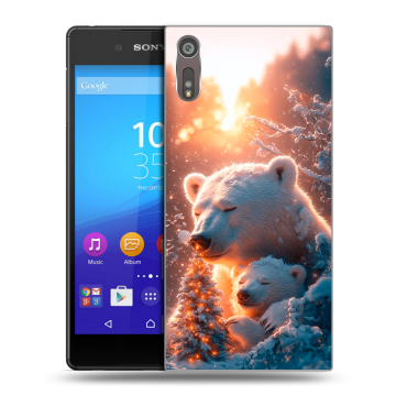 Пластиковый чехол на Sony Xperia XZ с принтом Новый год Пластиковый чехол на Sony Xperia XZ с принтом Новый год