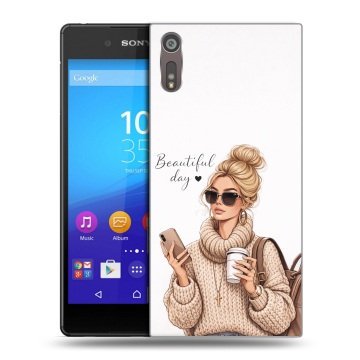 Пластиковый чехол на Sony Xperia XZ с принтом женский