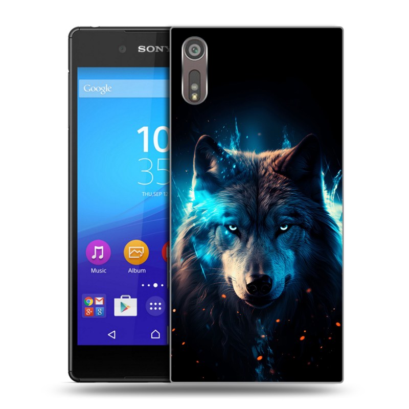 Пластиковый чехол на Sony Xperia XZ с принтом Волк ночной Пластиковый чехол на Sony Xperia XZ с принтом Волк ночной