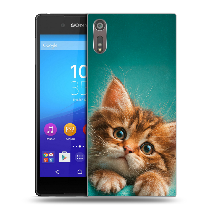 Пластиковый чехол на Sony Xperia XZ с принтом котенок Пластиковый чехол на Sony Xperia XZ с принтом котенок