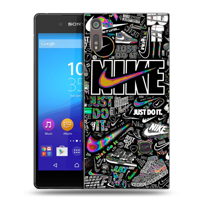 Пластиковый чехол на Sony Xperia XZ с принтом Найк Пластиковый чехол на Sony Xperia XZ с принтом Найк