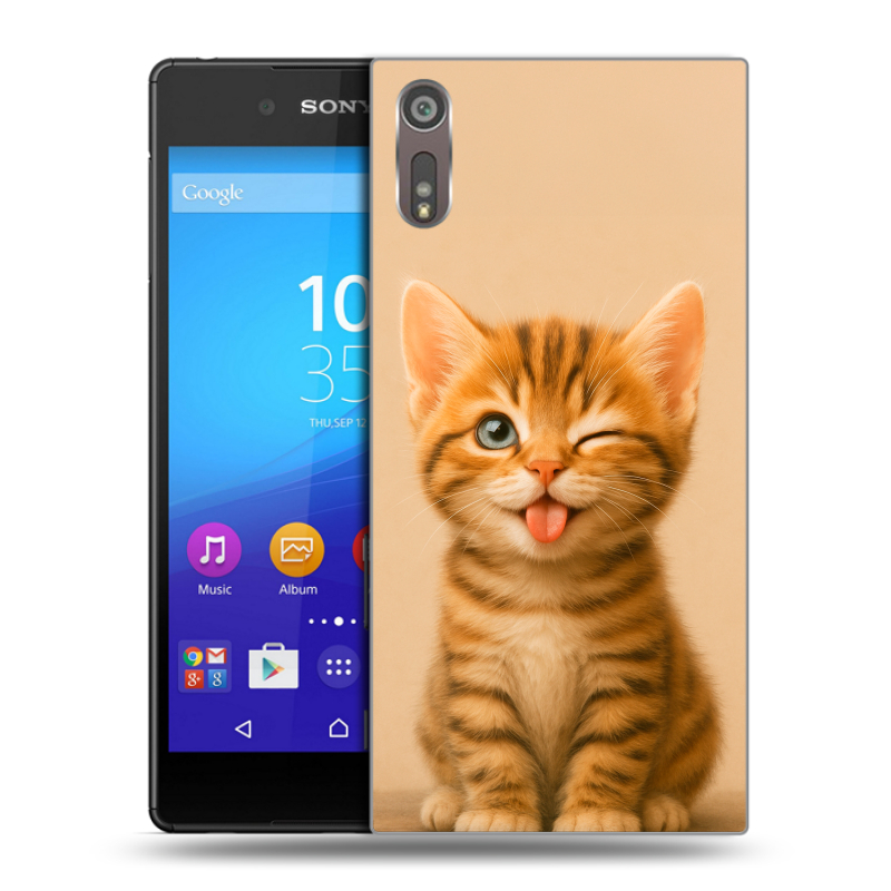 Пластиковый чехол на Sony Xperia XZ с принтом котенок Пластиковый чехол на Sony Xperia XZ с принтом котенок