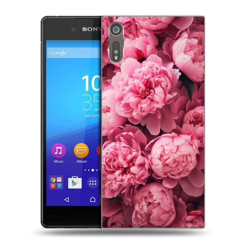 Пластиковый чехол на Sony Xperia XZ с принтом цветы пионы Пластиковый чехол на Sony Xperia XZ с принтом цветы пионы