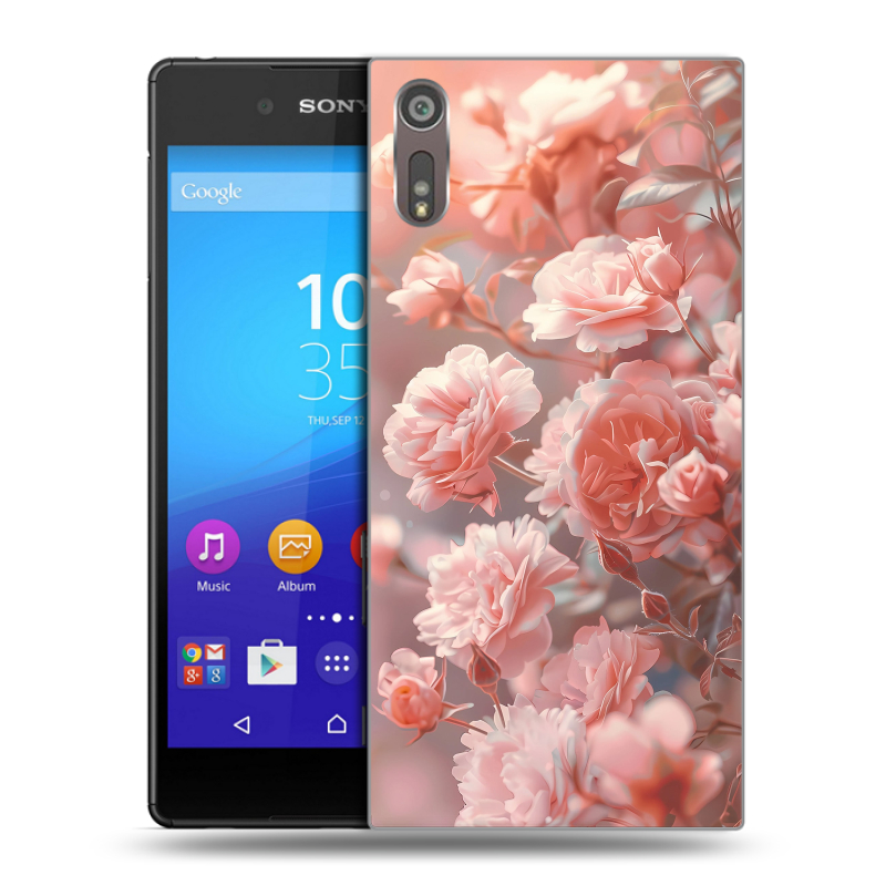 Пластиковый чехол на Sony Xperia XZ с принтом Розовые розы Пластиковый чехол на Sony Xperia XZ с принтом Розовые розы