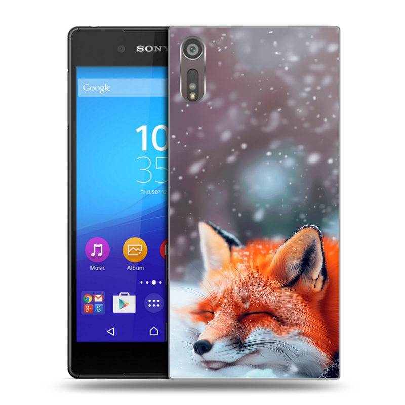 Пластиковый чехол на Sony Xperia XZ с принтом лиса Пластиковый чехол на Sony Xperia XZ с принтом лиса