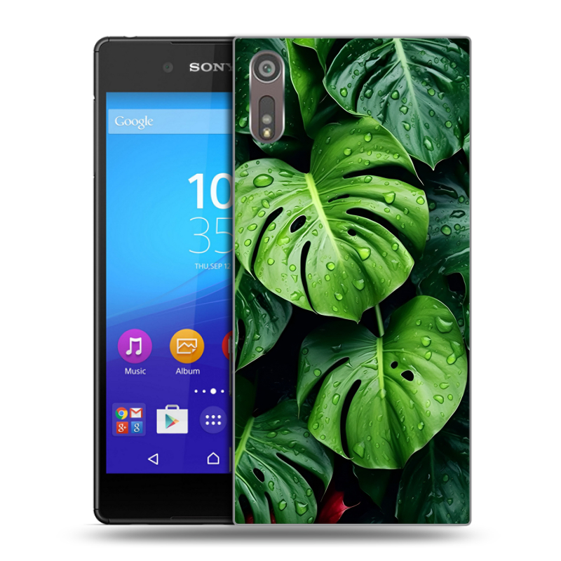 Пластиковый чехол на Sony Xperia XZ с принтом Листья Пластиковый чехол на Sony Xperia XZ с принтом Листья