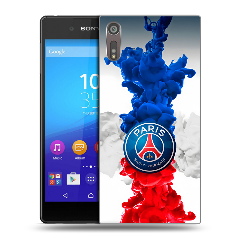 Пластиковый чехол на Sony Xperia XZ с принтом PSG ПСЖ Пластиковый чехол на Sony Xperia XZ с принтом PSG ПСЖ