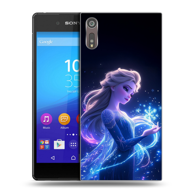Пластиковый чехол на Sony Xperia XZ с принтом Холодное сердце Frozen Пластиковый чехол на Sony Xperia XZ с принтом Холодное сердце Frozen