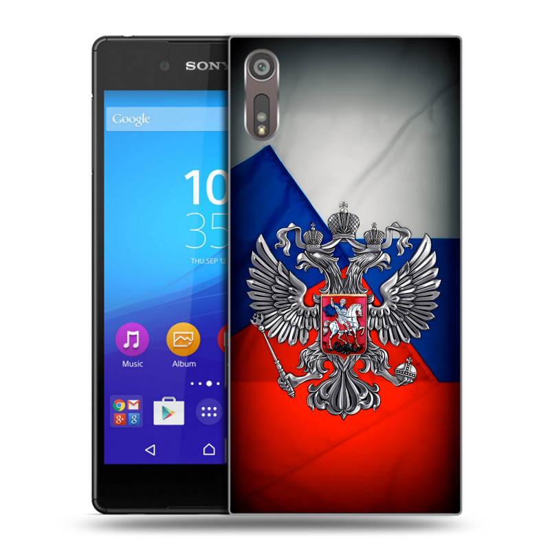 Пластиковый чехол на Sony Xperia XZ с принтом Флаг России Пластиковый чехол на Sony Xperia XZ с принтом Флаг России