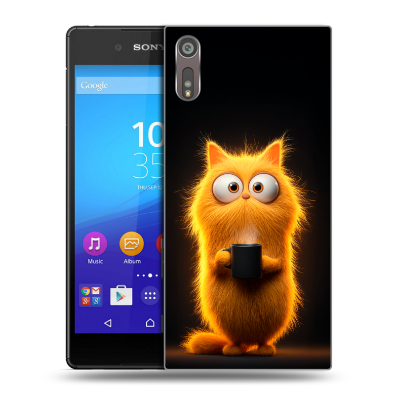 Пластиковый чехол на Sony Xperia XZ с принтом Смешной кот Пластиковый чехол на Sony Xperia XZ с принтом Смешной кот