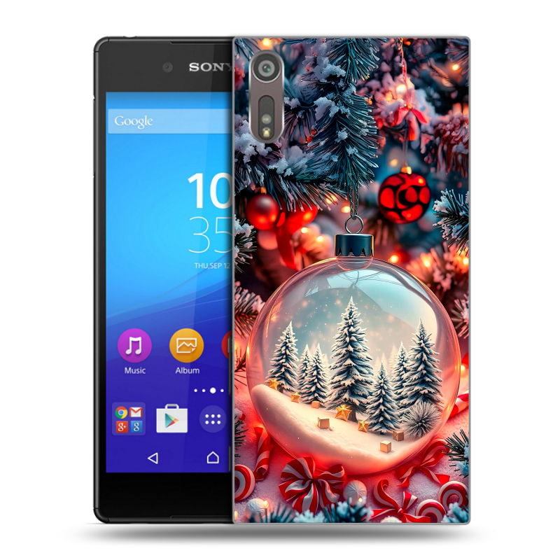 Пластиковый чехол на Sony Xperia XZ с принтом Новый год Пластиковый чехол на Sony Xperia XZ с принтом Новый год