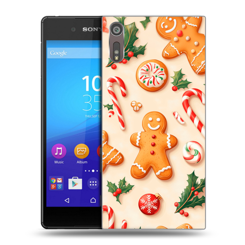 Пластиковый чехол на Sony Xperia XZ с принтом Новый год Пластиковый чехол на Sony Xperia XZ с принтом Новый год