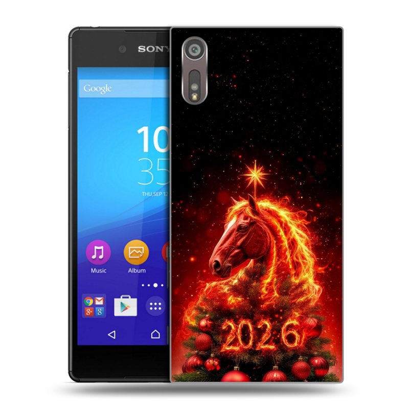 Пластиковый чехол на Sony Xperia XZ с принтом Новый год Пластиковый чехол на Sony Xperia XZ с принтом Новый год