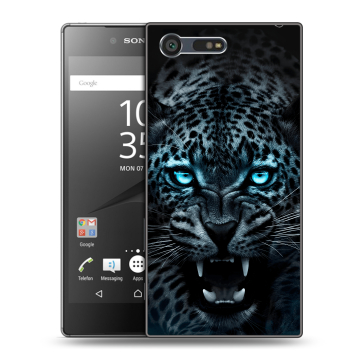 Пластиковый чехол на Sony Xperia X Compact с принтом Темный леопард