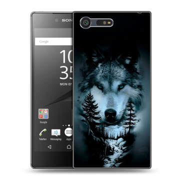 Пластиковый чехол на Sony Xperia X Compact с принтом Лесной волк