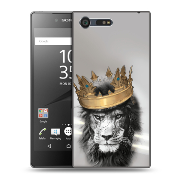 Пластиковый чехол на Sony Xperia X Compact с принтом Лев с короной