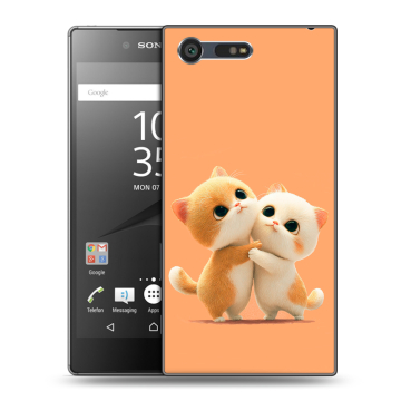Пластиковый чехол на Sony Xperia X Compact с принтом Милые котики