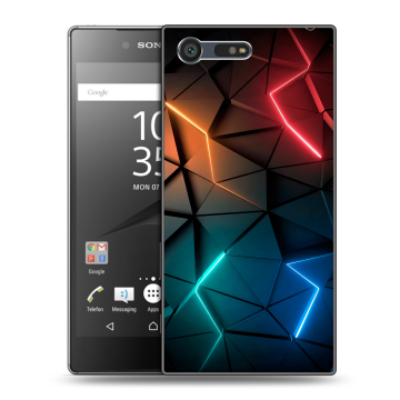 Пластиковый чехол на Sony Xperia X Compact с принтом Абстракция неон