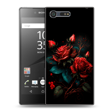 Пластиковый чехол на Sony Xperia X Compact с принтом Розы красные Пластиковый чехол на Sony Xperia X Compact с принтом Розы красные