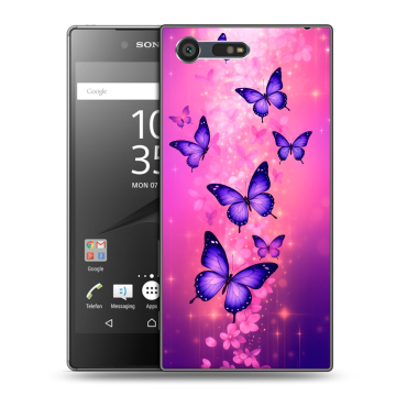 Пластиковый чехол на Sony Xperia X Compact с принтом Бабочки Пластиковый чехол на Sony Xperia X Compact с принтом Бабочки