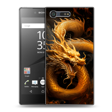 Пластиковый чехол на Sony Xperia X Compact с принтом Золотой дракон