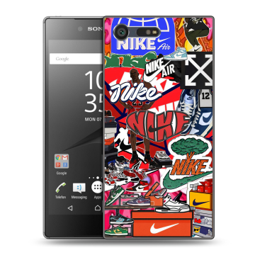 Пластиковый чехол на Sony Xperia X Compact с принтом Найк Nike яркий Пластиковый чехол на Sony Xperia X Compact с принтом Найк Nike яркий