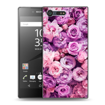 Пластиковый чехол на Sony Xperia X Compact с принтом лавандовые розы Пластиковый чехол на Sony Xperia X Compact с принтом лавандовые розы