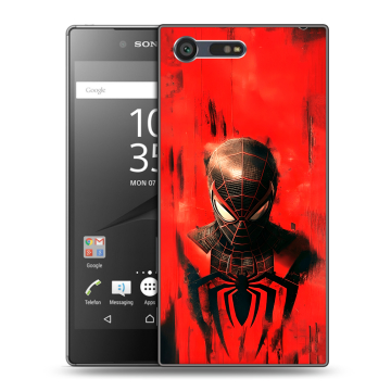 Пластиковый чехол на Sony Xperia X Compact с принтом человек паук spiderman Пластиковый чехол на Sony Xperia X Compact с принтом человек паук spiderman