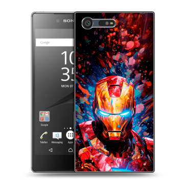 Пластиковый чехол на Sony Xperia X Compact с принтом Железный человек Ironman Пластиковый чехол на Sony Xperia X Compact с принтом Железный человек Ironman