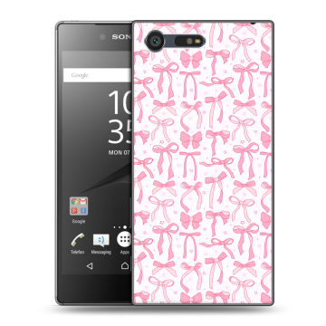 Пластиковый чехол на Sony Xperia X Compact с принтом Розовые бантики Пластиковый чехол на Sony Xperia X Compact с принтом Розовые бантики