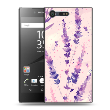 Пластиковый чехол на Sony Xperia X Compact с принтом цветы лаванда Пластиковый чехол на Sony Xperia X Compact с принтом цветы лаванда