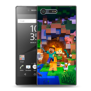 Пластиковый чехол на Sony Xperia X Compact с принтом Майнкрафт Minecraft