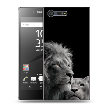 Пластиковый чехол на Sony Xperia X Compact с принтом Лев кошки Пластиковый чехол на Sony Xperia X Compact с принтом Лев кошки