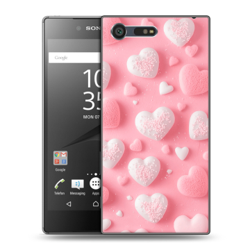 Пластиковый чехол на Sony Xperia X Compact с принтом Сердечки Пластиковый чехол на Sony Xperia X Compact с принтом Сердечки