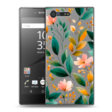 Пластиковый чехол на Sony Xperia X Compact с принтом Цветы паттерн Пластиковый чехол на Sony Xperia X Compact с принтом Цветы паттерн