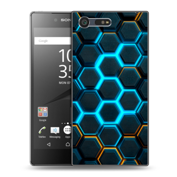 Пластиковый чехол на Sony Xperia X Compact с принтом Неоновые соты Пластиковый чехол на Sony Xperia X Compact с принтом Неоновые соты
