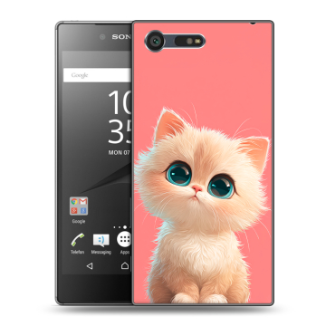 Пластиковый чехол на Sony Xperia X Compact с принтом Розовый котенок Пластиковый чехол на Sony Xperia X Compact с принтом Розовый котенок