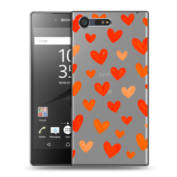 Пластиковый чехол на Sony Xperia X Compact с принтом Сердечки Пластиковый чехол на Sony Xperia X Compact с принтом Сердечки