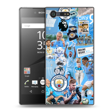 Пластиковый чехол на Sony Xperia X Compact с принтом Man City Манчестер Сити