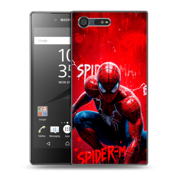Пластиковый чехол на Sony Xperia X Compact с принтом Spiderman Человек паук