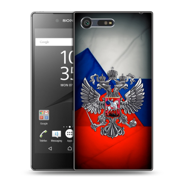 Пластиковый чехол на Sony Xperia X Compact с принтом Флаг России Пластиковый чехол на Sony Xperia X Compact с принтом Флаг России