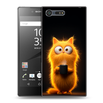 Пластиковый чехол на Sony Xperia X Compact с принтом Смешной кот Пластиковый чехол на Sony Xperia X Compact с принтом Смешной кот