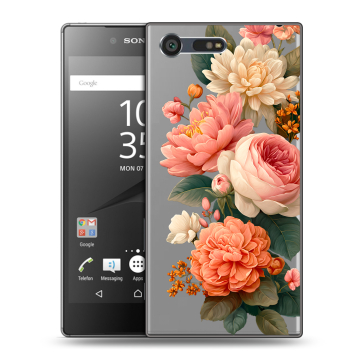 Пластиковый чехол на Sony Xperia X Compact с принтом цветы