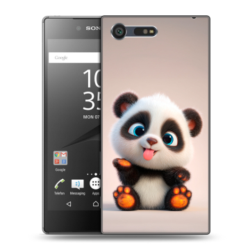Пластиковый чехол на Sony Xperia X Compact с принтом милая панда Пластиковый чехол на Sony Xperia X Compact с принтом милая панда