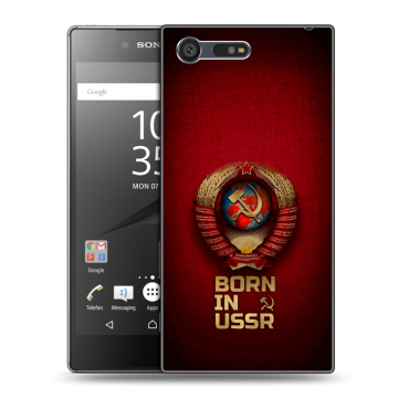 Пластиковый чехол на Sony Xperia X Compact с принтом Флаг Герб СССР