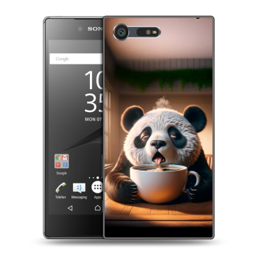 Пластиковый чехол на Sony Xperia X Compact с принтом смешная панда Пластиковый чехол на Sony Xperia X Compact с принтом смешная панда