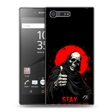 Пластиковый чехол на Sony Xperia X Compact с принтом смешной скелет